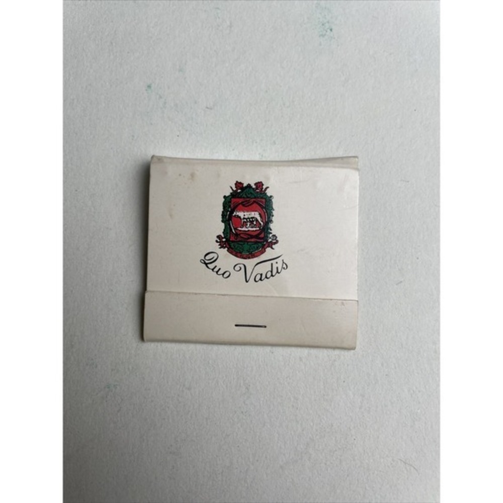 Quo Vadis NYC Matchbook Vintage 30 Strike Unused Mid-Century NYC Restaurant RARE